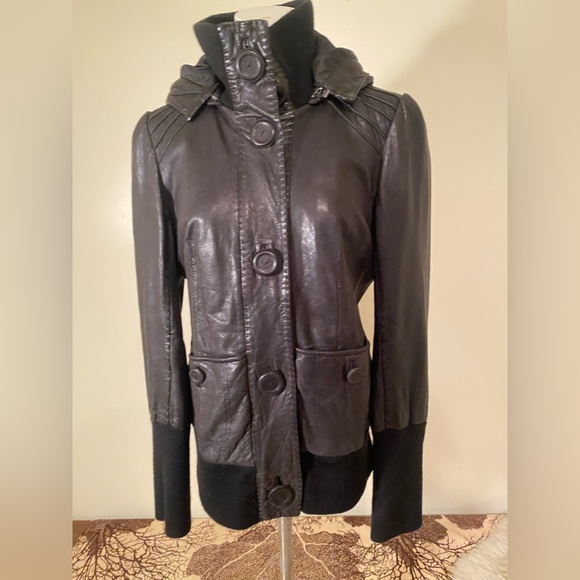 Mackage Hooded Leather Jacket Size M in good condition - Picture 3 of 16